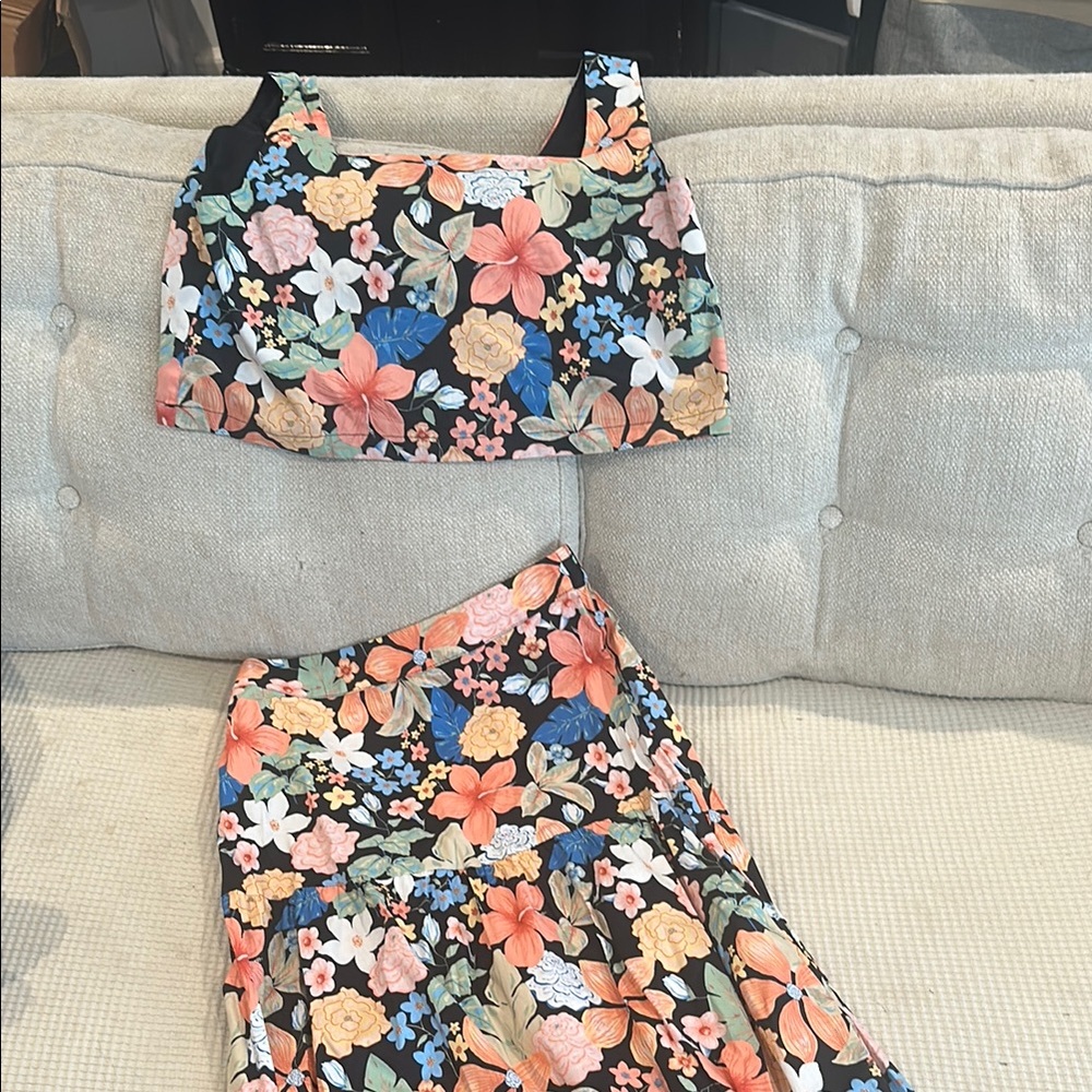 Buddy love Floral Crop Top and maxi skirt set